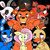 Size: 1024x1024 | Tagged: safe, artist:tokipeach, fluttershy, fox, g4, animatronic, five nights at freddy's, foxy, mangle, toy bonnie, toy chica, toy freddy