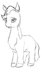 Size: 448x768 | Tagged: safe, fluffy pony, pony, hooves, lineart, monochrome, simple background, solo