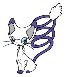 Size: 1062x1172 | Tagged: safe, rarity, cat, glameow, g4, female, pokefied, pokémon, simple background, solo, species swap, white background