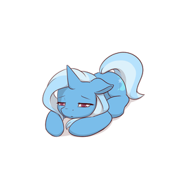 Size: 1000x1000 | Tagged: safe, artist:theparagon, trixie, pony, unicorn, ask trixie, g4, female, mare, sad, simple background, solo, the sad and depressive trixie