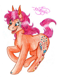 Size: 1465x1916 | Tagged: safe, artist:animagicworld, sparkleworks, g3, female, solo, traditional art