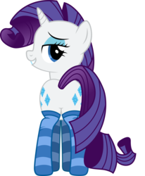 Size: 7829x9494 | Tagged: safe, artist:mrcabezon, rarity, pony, unicorn, g4, absurd resolution, bedroom eyes, butt, clothes, featureless crotch, female, looking back, plot, show accurate, simple background, socks, solo, striped socks, transparent background, vector
