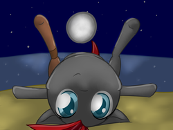 Size: 6400x4800 | Tagged: safe, artist:ampderg, oc, oc only, oc:star wonder, original species, absurd resolution, beach, flagmane, moon, night, on back, shore, solo