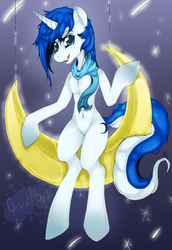 Size: 2420x3520 | Tagged: safe, artist:phantasis, oc, oc only, oc:crescent moon, pony, unicorn, semi-anthro, clothes, high res, scarf, solo