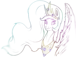 Size: 800x600 | Tagged: safe, artist:phantasis, princess celestia, g4, cute, cutelestia, female, sketch, solo