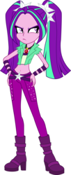 Size: 1280x3147 | Tagged: safe, artist:abealy2, artist:imperfectxiii, edit, vector edit, aria blaze, equestria girls, g4, my little pony equestria girls: rainbow rocks, amulet, belly button, clothes, female, hand on hip, high heel boots, midriff, moody, necklace, simple background, solo, transparent background, vector, wristband