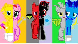 Size: 1025x584 | Tagged: safe, artist:elsa-does-minecraft, g4, magical mystery cure, amy rose, knuckles the echidna, male, miles "tails" prower, ponified, shadow the hedgehog, silver the hedgehog, sonic the hedgehog, sonic the hedgehog (series), what my cutie mark is telling me