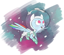 Size: 1280x1094 | Tagged: safe, artist:nobody, rainbow dash, pegasus, pony, g4, scare master, astrodash, astronaut, clothes, costume, cute, dashabetes, female, solo, space, spacesuit, spread wings, wings