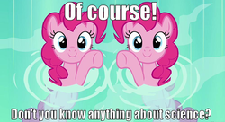 Size: 1000x544 | Tagged: safe, edit, edited screencap, screencap, pinkie pie, g4, too many pinkie pies, atop the fourth wall, clone, duality, image macro, linkara, meme, superman at earth's end