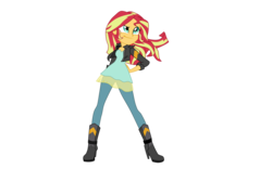 Size: 8000x5000 | Tagged: safe, artist:flutter525, sunset shimmer, equestria girls, g4, my little pony equestria girls: friendship games, absurd resolution, clothes, female, leather jacket, photoshop, simple background, solo, transparent background, vector