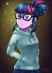 Size: 1920x2698 | Tagged: safe, artist:liemint, sci-twi, twilight sparkle, equestria girls, g4, my little pony equestria girls: friendship games, clothes, female, glasses, hoodie, pants, solo