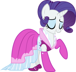 Size: 2071x1969 | Tagged: safe, artist:crimsonbeat, rarity, g4, too many pinkie pies, clothes, dress, eyes closed, female, raised hoof, simple background, solo, transparent background, vector