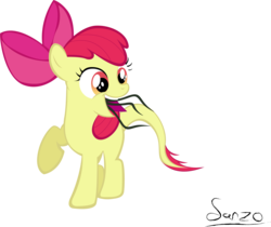 Size: 2639x2219 | Tagged: safe, artist:normansanzo, apple bloom, monster pony, original species, tatzlpony, g4, female, high res, simple background, solo, tatzlbloom, transparent background