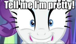 Size: 749x435 | Tagged: safe, screencap, rarity, g4, made in manehattan, season 5, close-up, extreme close-up, female, image macro, lip bite, looking at you, meme, solo, tell me i'm pretty, the fairly oddparents