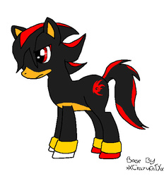 Size: 534x576 | Tagged: safe, artist:therealdragongoddess, pony, male, ponified, shadow the hedgehog, solo, sonic the hedgehog (series)