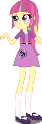 Size: 2000x5798 | Tagged: safe, artist:xebck, sour sweet, equestria girls, g4, my little pony equestria girls: friendship games, accessory swap, alternate hairstyle, alternate universe, clothes, clothes swap, cute, female, freckles, good side, high res, long hair, loose hair, mary janes, simple background, skirt, solo, sourbetes, transparent background, vector