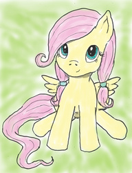 Size: 2150x2800 | Tagged: safe, artist:bigmacintosh2000, fluttershy, g4, alternate hairstyle, cute, female, filly, filly fluttershy, high res, pigtails, shyabetes, sitting, solo