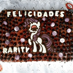Size: 640x640 | Tagged: safe, rarity, g4, birthday cake, cake, food, irl, photo, spanish