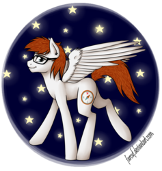 Size: 871x917 | Tagged: safe, artist:farcuf, oc, oc only, commission, glasses, solo, stars