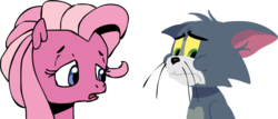 Size: 1160x498 | Tagged: safe, artist:stinkek, pinkie pie (g3), g3, g3.5, crossover, tom and jerry, tom cat