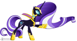 Size: 14160x7670 | Tagged: safe, artist:90sigma, idw, official comic, nightmare rarity, rarity, pony, unicorn, g4, absurd resolution, armor, armored chest, armored hooves, dark side, evil, female, helmet, horn, mare, open mouth, signature, simple background, solo, transparent background, vector