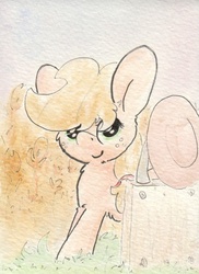 Size: 686x940 | Tagged: safe, artist:slightlyshade, applejack, g4, female, solo, traditional art