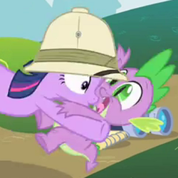 Size: 480x480 | Tagged: safe, screencap, spike, twilight sparkle, feeling pinkie keen, g4, cropped, out of context