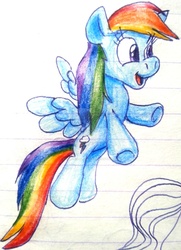 Size: 800x1108 | Tagged: safe, artist:colossalstinker, rainbow dash, g4, female, lined paper, solo, traditional art