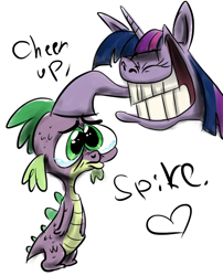 Size: 836x1036 | Tagged: safe, artist:colossalstinker, spike, twilight sparkle, g4, dialogue, text