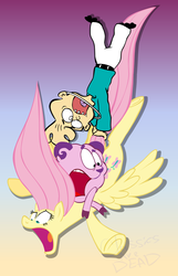 Size: 1144x1771 | Tagged: safe, artist:colossalstinker, fluttershy, g4, barash, crossover, ed edd n eddy, jimmy (ed edd n eddy), smeshariki, wally, wolliriki