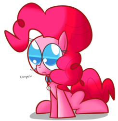 Size: 1280x1307 | Tagged: safe, artist:mr-degration, pinkie pie, g4, behaving like a dog, collar, crying, digital art, female, pet tag, puppy pie, sad, simple background, solo, transparent background, whimpering, whining