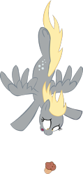 Size: 571x1200 | Tagged: safe, artist:colossalstinker, derpy hooves, pegasus, pony, g4, falling, female, mare, muffin, simple background, solo, transparent background, vector