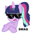 Size: 728x782 | Tagged: safe, artist:blair belle2345, oc, oc only, oc:sky lety love, magical lesbian spawn, offspring, parent:starlight glimmer, parent:twilight sparkle, parents:twistarlight, ponytail, solo, sunglasses, swag