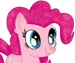 Size: 1388x1172 | Tagged: safe, artist:blair belle2345, pinkie pie, g4, blushing, cute, female, fluffy, nose wrinkle, redraw, scrunchy face, solo