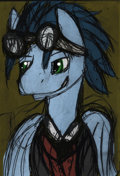 Size: 1024x1493 | Tagged: safe, artist:pinkiejay, soarin', pony, g4, male, sketch, solo, steampunk