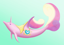 Size: 1837x1285 | Tagged: safe, artist:foxbeast, princess cadance, dolphin, g4, cetacean, dolphified, female, horn, solo, species swap