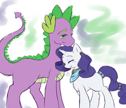 Size: 2200x1900 | Tagged: safe, artist:slytherinakatsuki, rarity, spike, g4, female, male, older, older spike, ship:sparity, shipping, straight