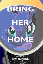 Size: 856x1268 | Tagged: safe, artist:hyper dash, princess luna, alicorn, pony, g4, astronaut, female, movie poster, parody, solo, spacesuit, the martian