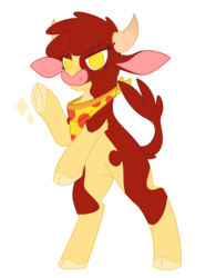 Size: 2183x2802 | Tagged: safe, artist:ruef, arizona (tfh), cow, them's fightin' herds, bandana, cloven hooves, community related, female, high res, simple background, solo, transparent background