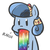 Size: 547x545 | Tagged: safe, artist:whatsapokemon, oc, oc only, oc:heart song, crystal pony, pony, puking rainbows, snapchat, solo