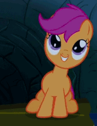 Size: 205x265 | Tagged: safe, screencap, scootaloo, g4, sleepless in ponyville, animated, cropped, cute, cutealoo, female, happy, smiling, solo
