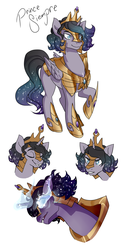 Size: 849x1659 | Tagged: safe, artist:skitea, oc, oc only, oc:prince siempre, ethereal mane, offspring, parent:king sombra, parent:princess celestia, parents:celestibra, solo