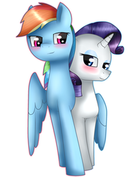 Size: 1405x1908 | Tagged: safe, artist:stella55mlp, rainbow dash, rarity, g4, female, hug, lesbian, ship:raridash, shipping, winghug