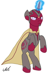 Size: 1008x1451 | Tagged: safe, artist:qemma, pony, avengers: age of ultron, captain america: civil war, jarvis, marvel, ponified, solo, vision (marvel)