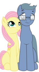 Size: 664x1203 | Tagged: safe, artist:desiredreamrunner, fluttershy, oc, oc:night prophecy, g4, base used, canon x oc, shipping