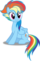 Size: 3293x5000 | Tagged: safe, artist:dashiesparkle, rainbow dash, pegasus, pony, g4, alternate hairstyle, crossing the memes, female, manebow sparkle, mare, punklight sparkle, simple background, solo, transparent background