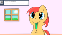 Size: 1920x1080 | Tagged: safe, artist:mlpfimguy, oc, oc only, oc:mouse pone, ask, kazoo, musical instrument, solo, tumblr