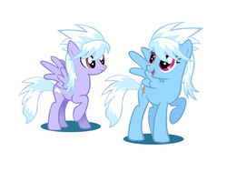 Size: 900x680 | Tagged: safe, cloudchaser, rainbow dash, g4, alternate hairstyle, mane swap