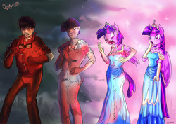 Size: 3508x2480 | Tagged: safe, artist:jowyb, twilight sparkle, anthro, g4, akira, character to character, clothes, dress, high res, human to anthro, human to pony, kaneda shotaro, male to female, rule 63, transformation, transformation sequence, transgender transformation, twilight sparkle (alicorn), wat