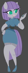 Size: 522x1376 | Tagged: safe, artist:snow angel, boulder (g4), maud pie, earth pony, anthro, g4, ambiguous facial structure, clothes, female, solo